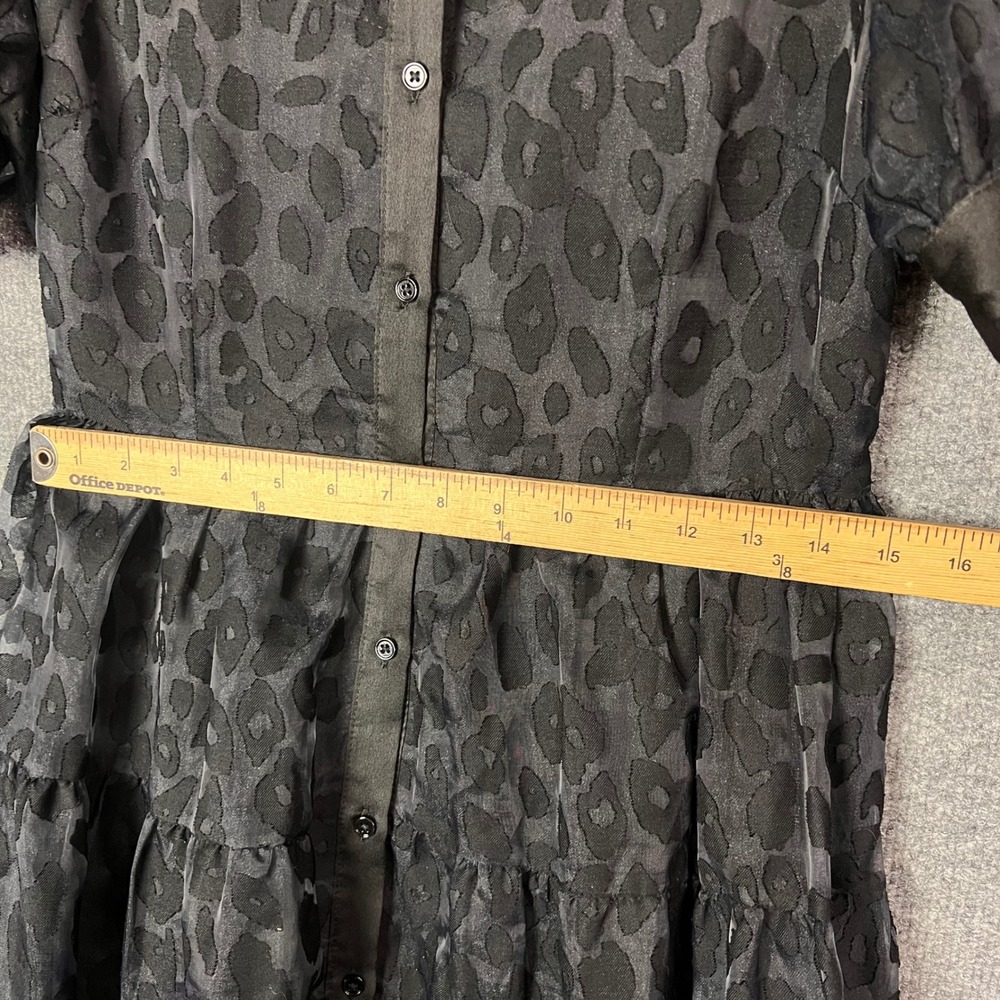 English Factory Tiered Maxi Dress Size S Black Leopard Puff Sleeve - Picture 6 of 10